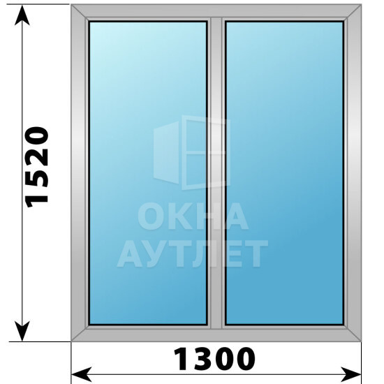 Двухстворчатое деревянно-алюминиевое окно 1300×1520 Г-Г ОА-46311
