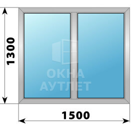 Двухстворчатое деревянно-алюминиевое окно 1500×1300 Г-Г ОА-46011