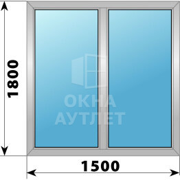 Двухстворчатое деревянно-алюминиевое окно 1500×1800 Г-Г ОА-46332