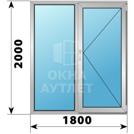 Двухстворчатое деревянно-алюминиевое окно 1800×2000 Г-П ОА-51008