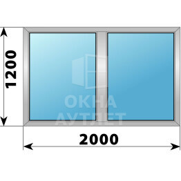 Двухстворчатое деревянно-алюминиевое окно 2000×1200 Г-Г ОА-46500