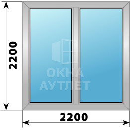 Двухстворчатое деревянно-алюминиевое окно 2200×2200 Г-Г ОА-48072