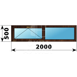 Двухстворчатое окно из дуба 2000×500 О-Г ОА-49916