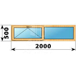 Двухстворчатое окно из сосны 2000×500 О-Г ОА-41827