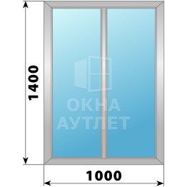 Двухстворчатое глухое алюминиевое окно Г-Г 1000×1400 ОА-33918