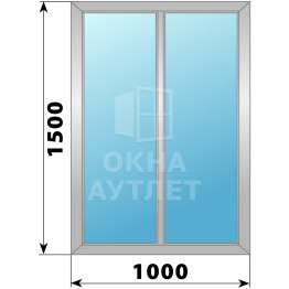 Двухстворчатое глухое алюминиевое окно Г-Г 1000×1500 ОА-33939