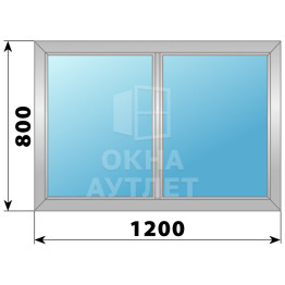 Двухстворчатое глухое алюминиевое окно Г-Г 1200×800 ОА-33876
