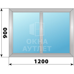 Двухстворчатое глухое алюминиевое окно Г-Г 1200×900 ОА-33879