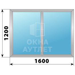 Двухстворчатое глухое алюминиевое окно Г-Г 1600×1200 ОА-33993