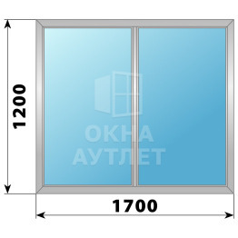 Двухстворчатое глухое алюминиевое окно Г-Г 1700×1200 ОА-34020
