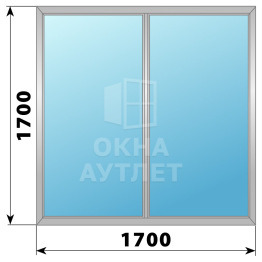 Двухстворчатое глухое алюминиевое окно Г-Г 1700×1700 ОА-34154