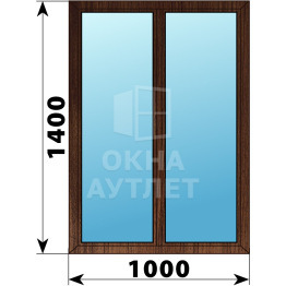 Двухстворчатое глухое деревянное окно из дуба Г-Г 1000×1400 ОА-36152