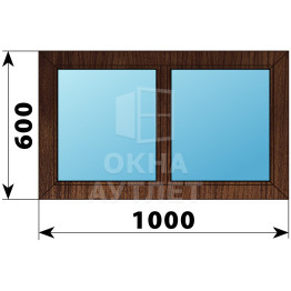 Двухстворчатое глухое деревянное окно из дуба Г-Г 1000×600 ОА-34904