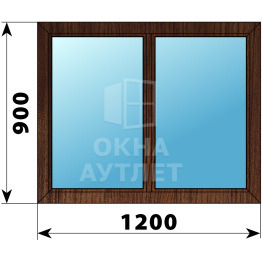 Двухстворчатое глухое деревянное окно из дуба Г-Г 1200×900 ОА-35660