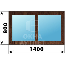 Двухстворчатое глухое деревянное окно из дуба Г-Г 1400×800 ОА-35723
