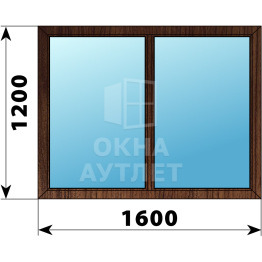 Двухстворчатое глухое деревянное окно из дуба Г-Г 1600×1200 ОА-36833