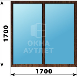 Двухстворчатое глухое деревянное окно из дуба Г-Г 1700×1700 ОА-37535