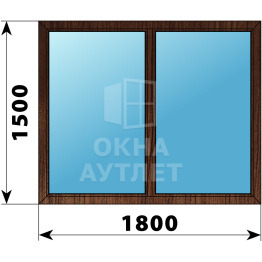 Двухстворчатое глухое деревянное окно из дуба Г-Г 1800×1500 ОА-37442