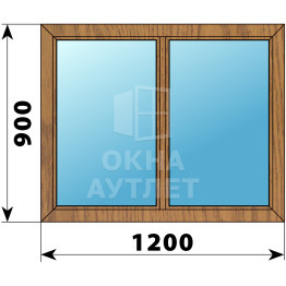 Двухстворчатое глухое деревянное окно из лиственницы Г-Г 1200×900 ОА-35105