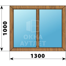 Двухстворчатое глухое деревянное окно из лиственницы Г-Г 1300×1000 ОА-35372