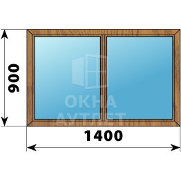 Двухстворчатое глухое деревянное окно из лиственницы Г-Г 1400×900 ОА-35333