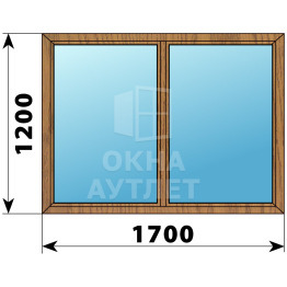 Двухстворчатое глухое деревянное окно из лиственницы Г-Г 1700×1200 ОА-36212