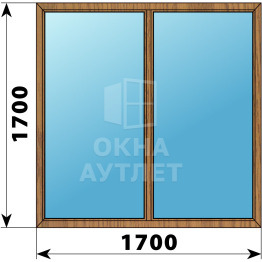Двухстворчатое глухое деревянное окно из лиственницы Г-Г 1700×1700 ОА-36941