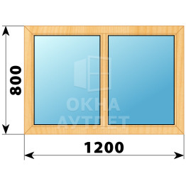Двухстворчатое глухое деревянное окно из сосны Г-Г 1200×800 ОА-34748