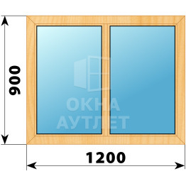 Двухстворчатое глухое деревянное окно из сосны Г-Г 1200×900 ОА-34811