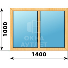 Двухстворчатое глухое деревянное окно из сосны Г-Г 1400×1000 ОА-35033