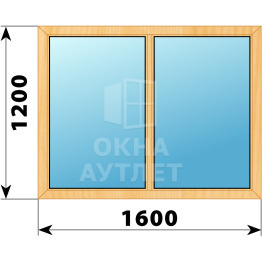 Двухстворчатое глухое деревянное окно из сосны Г-Г 1600×1200 ОА-35453
