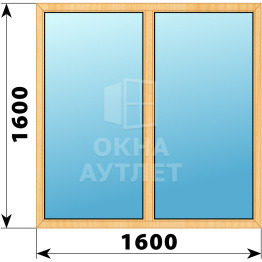 Двухстворчатое глухое деревянное окно из сосны Г-Г 1600×1600 ОА-35960