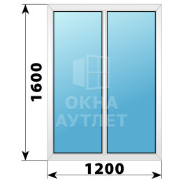 Двухстворчатое глухое пластиковое окно Г-Г 1200×1600 ОА-32544
