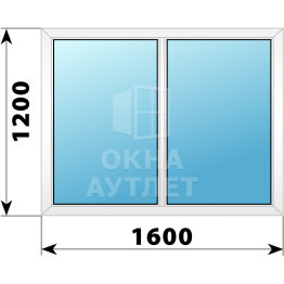Двухстворчатое глухое пластиковое окно Г-Г 1600×1200 ОА-32547