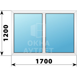 Двухстворчатое глухое пластиковое окно Г-Г 1700×1200 ОА-32595