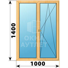 Двухстворчатое деревянное окно из сосны Г-ПО 1000×1400 ОА-35534