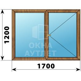 Двухстворчатое деревянное окно из лиственницы Г-П 1700×1200 ОА-36623