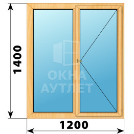 Двухстворчатое деревянное окно из сосны Г-П 1200×1400 ОА-35552