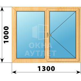 Двухстворчатое деревянное окно из сосны Г-П 1300×1000 ОА-35174