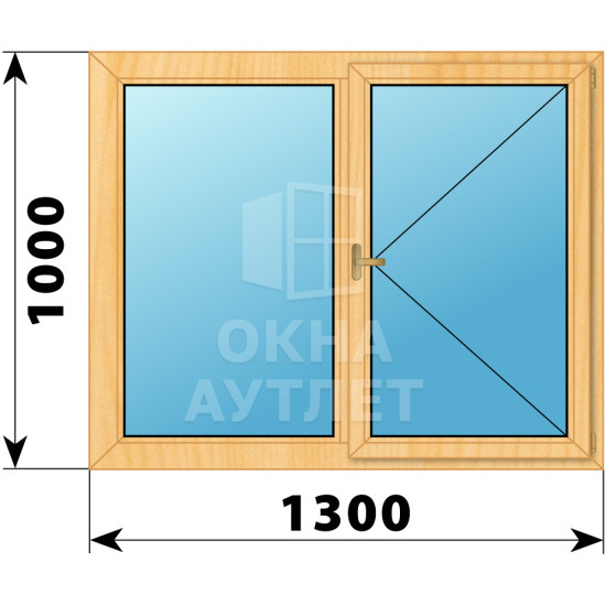 Двухстворчатое деревянное окно из сосны Г-П 1300×1000 ОА-35174