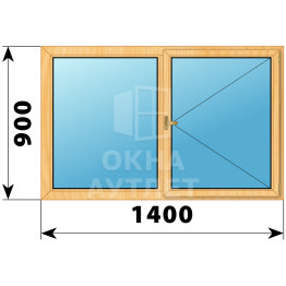 Двухстворчатое деревянное окно из сосны Г-П 1400×900 ОА-35120