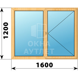 Двухстворчатое деревянное окно из сосны Г-П 1600×1200 ОА-35786