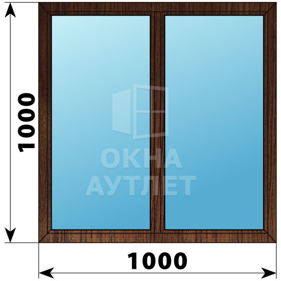 Двухстворчатое окно из дуба 1000×1000 Г-Г ОА-35423