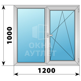 Двухстворчатое дерево-алюминиевое окно 1000×1200 Г-ПО ОА-36572