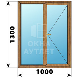 Двухстворчатое окно из лиственницы 1000×1300 Г-П ОА-35828