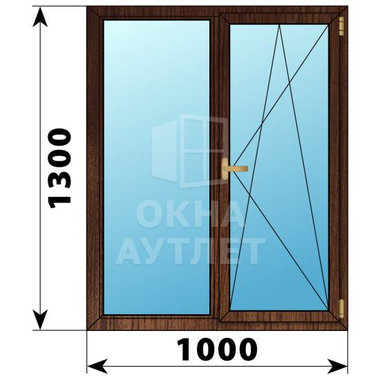 Двухстворчатое окно из дуба 1000×1300 Г-ПО ОА-36482