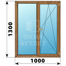 Двухстворчатое окно из лиственницы 1000×1300 Г-ПО ОА-35924