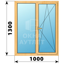 Двухстворчатое окно из сосны 1000×1300 Г-ПО ОА-35354