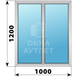 Двухстворчатое дерево-алюминиевое окно 1200×1000 Г-Г ОА-35897