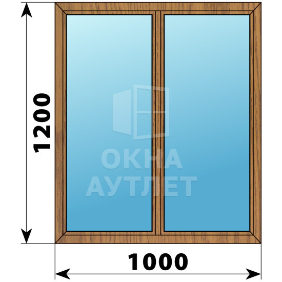 Двухстворчатое окно из лиственницы 1000×1200 Г-Г ОА-35303